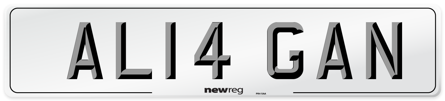 AL14 GAN Number Plate from New Reg